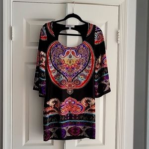 Beautiful Unique Womens BaileyBlue Dress, multi colored black, sized medium